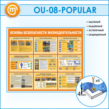 Стенд «Основы безопасности жизнедеятельности» (OU-08-POPULAR)