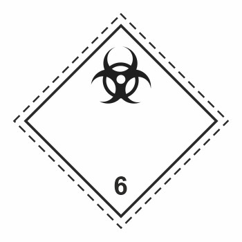 Знак перевозки опасных грузов «Класс 6.2. Инфекционные вещества» (пленка, 100х100 мм)