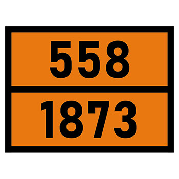 Табличка «Опасный груз 558-1873», Кислота хлорная (светоотражающий металл с рельефом, 400х300 мм)